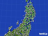 東北地方のアメダス実況(風向・風速)(2019年11月17日)