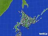 北海道地方のアメダス実況(降水量)(2019年11月18日)