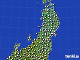 2019年11月18日の東北地方のアメダス(気温)