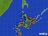 北海道地方のアメダス実況(日照時間)(2019年11月19日)