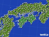 四国地方のアメダス実況(風向・風速)(2019年11月20日)