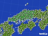 中国地方のアメダス実況(風向・風速)(2019年11月24日)