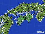四国地方のアメダス実況(風向・風速)(2019年11月28日)