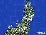 東北地方のアメダス実況(風向・風速)(2019年12月01日)