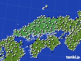 中国地方のアメダス実況(風向・風速)(2019年12月01日)