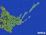 2019年12月08日の道東のアメダス(風向・風速)