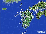 九州地方のアメダス実況(風向・風速)(2019年12月14日)