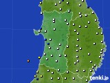 2019年12月14日の秋田県のアメダス(風向・風速)