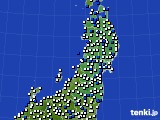 東北地方のアメダス実況(風向・風速)(2019年12月18日)