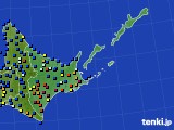 道東のアメダス実況(日照時間)(2019年12月20日)
