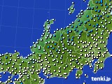 北陸地方のアメダス実況(気温)(2019年12月20日)