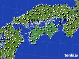 四国地方のアメダス実況(風向・風速)(2019年12月20日)