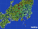 2019年12月21日の関東・甲信地方のアメダス(日照時間)