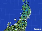 2019年12月21日の東北地方のアメダス(気温)