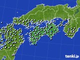 四国地方のアメダス実況(降水量)(2019年12月22日)