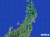 2019年12月22日の東北地方のアメダス(気温)