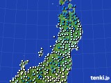 東北地方のアメダス実況(気温)(2019年12月23日)