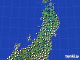 2019年12月23日の東北地方のアメダス(気温)