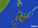 北海道地方のアメダス実況(日照時間)(2019年12月24日)