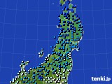 2019年12月24日の東北地方のアメダス(気温)