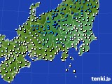 関東・甲信地方のアメダス実況(気温)(2019年12月24日)