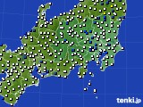 関東・甲信地方のアメダス実況(風向・風速)(2019年12月24日)