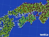 四国地方のアメダス実況(日照時間)(2019年12月25日)