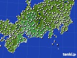 東海地方のアメダス実況(風向・風速)(2019年12月25日)