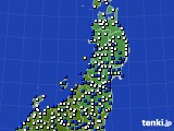 東北地方のアメダス実況(風向・風速)(2019年12月27日)