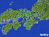 2019年12月27日の近畿地方のアメダス(風向・風速)