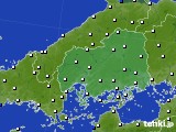 広島県のアメダス実況(風向・風速)(2019年12月27日)