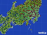 2019年12月29日の関東・甲信地方のアメダス(日照時間)