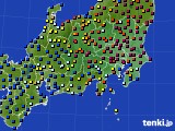 2019年12月29日の関東・甲信地方のアメダス(日照時間)