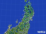 2019年12月29日の東北地方のアメダス(気温)