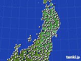 2019年12月30日の東北地方のアメダス(風向・風速)