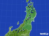 2019年12月31日の東北地方のアメダス(積雪深)