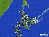 北海道地方のアメダス実況(風向・風速)(2019年12月31日)