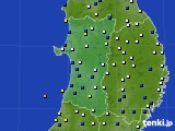 2019年12月31日の秋田県のアメダス(風向・風速)