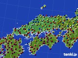 中国地方のアメダス実況(日照時間)(2020年01月02日)