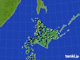 北海道地方のアメダス実況(積雪深)(2020年01月03日)