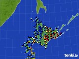 北海道地方のアメダス実況(日照時間)(2020年01月03日)