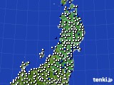 2020年01月04日の東北地方のアメダス(風向・風速)