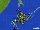 北海道地方のアメダス実況(日照時間)(2020年01月07日)