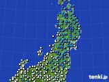 東北地方のアメダス実況(気温)(2020年01月08日)