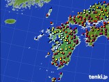 九州地方のアメダス実況(日照時間)(2020年01月09日)