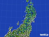 東北地方のアメダス実況(気温)(2020年01月09日)