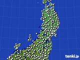 2020年01月11日の東北地方のアメダス(風向・風速)