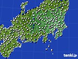 関東・甲信地方のアメダス実況(風向・風速)(2020年01月11日)