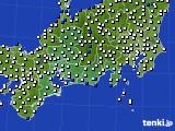 東海地方のアメダス実況(風向・風速)(2020年01月11日)