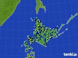 2020年01月12日の北海道地方のアメダス(積雪深)